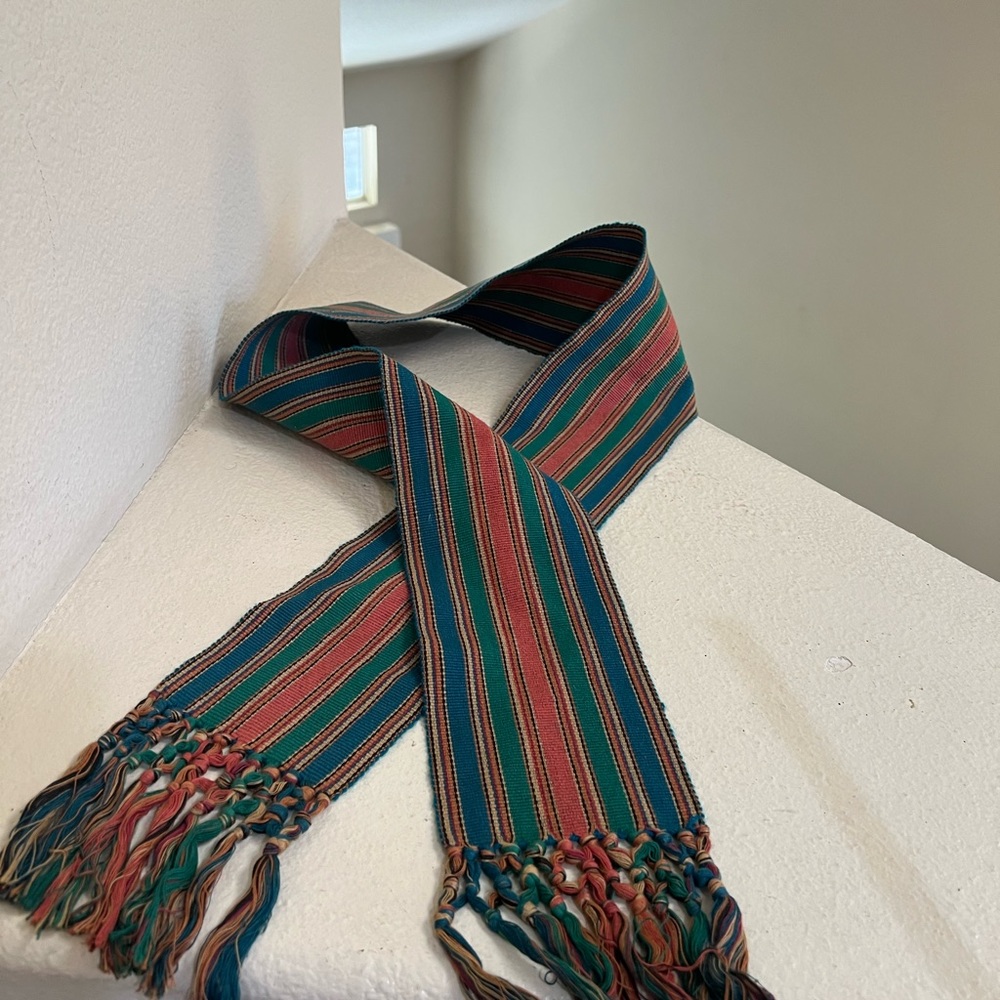 Vintage Woven Wrap Belt multi Colorful Peruvian One Size‎ Womens. Lengt… - Picture 6 of 6